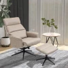  Relaxfauteuil Met Voetenbank, Verstelbare Hoofdsteun; Fauteuil Met Voetenbank, Verstelbare Rugleuning, Kaki 2