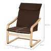  Relaxfauteuil Relaxfauteuil Met Armleuningen Linnen Hoes Houten Frame Bruin 3