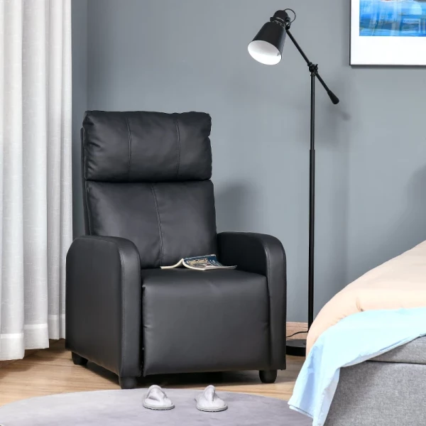  Relaxfauteuil Relaxfauteuil TV-fauteuil Fauteuil Met Ligfunctie Imitatieleer (zwart) 4