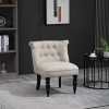  Relaxfauteuil Vintage Relaxfauteuil Relaxfauteuil Gestoffeerde Fauteuil Eetkamerstoel Linnen Hoes Houten Frame Beige + Zwart 67 X 67 X 78 Cm 2