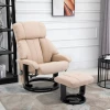  Relaxligstoel Met Ligfunctie Massagestoel TV-stoel Ligstoel Ergonomische Stoel Fauteuil Met Kruk Massage Beige 76 X 80 X 102 Cm 2