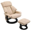  Relaxligstoel Met Ligfunctie Massagestoel TV-stoel Ligstoel Ergonomische Stoel Fauteuil Met Kruk Massage Beige 76 X 80 X 102 Cm 11