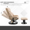  Relaxligstoel Met Ligfunctie Massagestoel TV-stoel Ligstoel Ergonomische Stoel Fauteuil Met Kruk Massage Beige 76 X 80 X 102 Cm 6