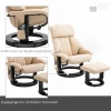  Relaxligstoel Met Ligfunctie Massagestoel TV-stoel Ligstoel Ergonomische Stoel Fauteuil Met Kruk Massage Beige 76 X 80 X 102 Cm 7