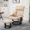  Relaxligstoel Met Ligfunctie Massagestoel TV-stoel Ligstoel Ergonomische Stoel Fauteuil Met Kruk Massage Beige 76 X 80 X 102 Cm 10