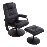 Relaxligstoel Met Ligfunctie, Massagestoel, Tv-stoel, Tv-stoel Met Massagefunctie, Inclusief Kruk, Kunstleer, Zwart, 77 X 84 X 95 Cm