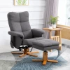  Relaxstoel Massagestoel Met Voetenbank Opbergruimte Ligfunctie TV-stoel Met Massagefunctie TV-stoel Ligstoel, Met Houten Poot Helling 145° Polyester Donkergrijs 80 X 86 X 99 Cm 2