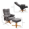  Relaxstoel Massagestoel Met Voetenbank Opbergruimte Ligfunctie TV-stoel Met Massagefunctie TV-stoel Ligstoel, Met Houten Poot Helling 145° Polyester Donkergrijs 80 X 86 X 99 Cm 3