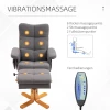  Relaxstoel Massagestoel Met Voetenbank Opbergruimte Ligfunctie TV-stoel Met Massagefunctie TV-stoel Ligstoel, Met Houten Poot Helling 145° Polyester Donkergrijs 80 X 86 X 99 Cm 4
