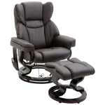 Relaxstoel Met Massagefunctie Voetenbankje Massagestoel Fauteuil Met Ligfunctie Imitatieleer Bruin 79 X 82 X 101 Cm