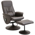 Relaxstoel Met Voetenbank Opbergruimte Ligfunctie Massagestoel TV-stoel Met Massagefunctie Ligstoel Ergonomische Stoel Met 10 Vibratiepunten Imitatieleer Bruin 76 X 81 X 105 Cm