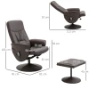  Relaxstoel Met Voetenbank Opbergruimte Ligfunctie Massagestoel TV-stoel Met Massagefunctie Ligstoel Ergonomische Stoel Met 10 Vibratiepunten Imitatieleer Bruin 76 X 81 X 105 Cm 3