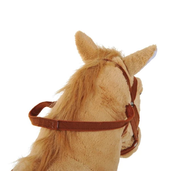  Rijpaard, Speelpaard, Pluche Paard, Speelpaard Voor Kinderen, Staand Paard Met Geluid, Beige, 85 X 28 X 60 Cm 7