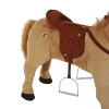  Rijpaard, Speelpaard, Pluche Paard, Speelpaard Voor Kinderen, Staand Paard Met Geluid, Beige, 85 X 28 X 60 Cm 8