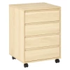  Rolcontainer Archiefkast Kantoorkast Met 4 Lades Opbergkast Opbergbak MDF Naturel 46 X 40 X 65 Cm 1