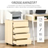  Rolcontainer Archiefkast Kantoorkast Met 4 Lades Opbergkast Opbergbak MDF Naturel 46 X 40 X 65 Cm 5