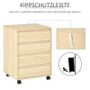  Rolcontainer Archiefkast Kantoorkast Met 4 Lades Opbergkast Opbergbak MDF Naturel 46 X 40 X 65 Cm 6