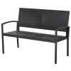  Rotan-look Tuinbank Met Stalen Frame Voor 2 Personen, Zwart, 122 X 60 X 87 Cm 1