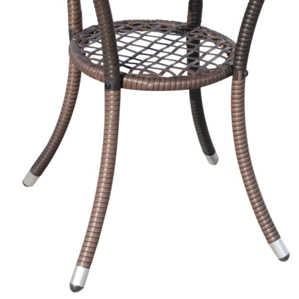  Rotan Tuinmeubelset Met Bijzettafel Bistroset 3-delig. Balkonmeubelset Rotan Tuinset Zitset Met Zitkussen Poly Rotan + Staal Bruin 60 X 58,5 X 89,5 Cm 9