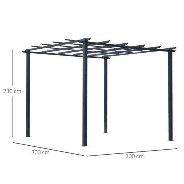  Rozenpaviljoen Plantenboog Rozenboog Latwerk Tuinpaviljoen Weerbestendig Metaal Zwart 3 X 3 X 2,3 M 3