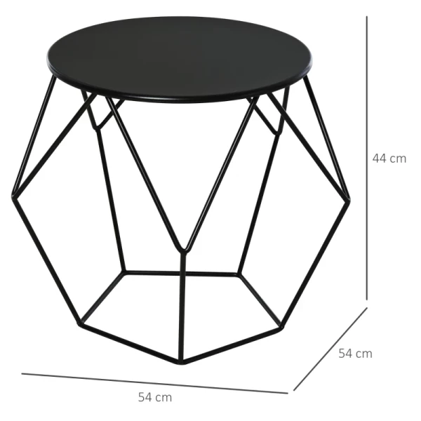  Salontafel Bijzettafel Nesttafel Nachtkastje Ronde Opbergmand Metalen Mand Woonkamer Slaapkamer 51 X 51 X 44 Cm 3