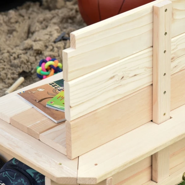  Sandpit Houten Zandbak Voor Tuin Zandbak Met Dak Felix Kinderzandbak Met Afneembaar Dak Verstelbare Rugleuning Dennenhout 3-7 Jaar 106 X 106 X 121 Cm Naturel 8