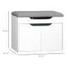  Schoenenbank Met Kast, Opvouwbaar, Incl. Zitkussen, 60 Cm X 40 Cm X 50 Cm, Wit + Grijs 3