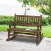  Schommelbank Met Armleuningen, Tuinbank, Schommelstoel, Massief Hout, Donkerbruin, 112 X 67 X 93 Cm 2