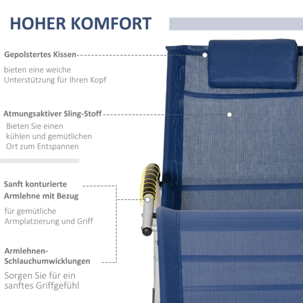  Schommelstoel Tuinschommelstoel Met Hoofdsteun Schommelstoel Tuinstoel Metaalgaas Blauw 65 X 144 X 83 Cm 5