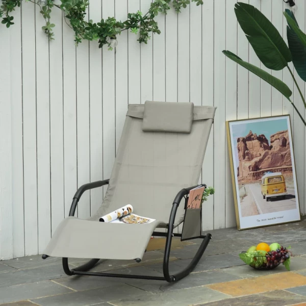  Schommelstoel Zwart 150cm X 62cm X 88cm 2