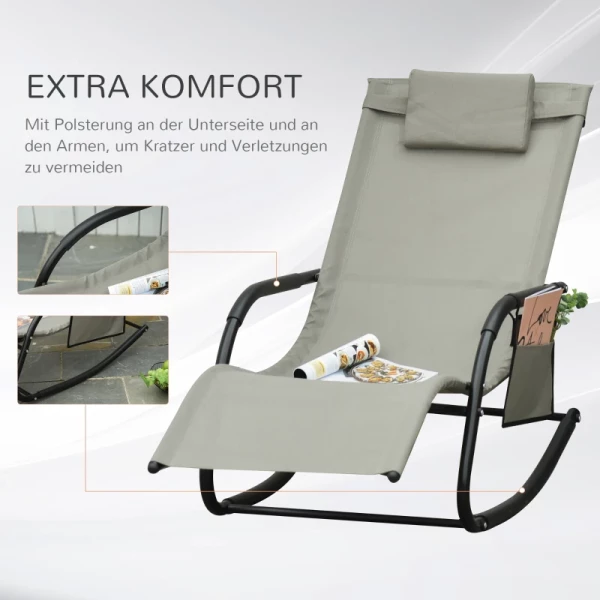  Schommelstoel Zwart 150cm X 62cm X 88cm 4