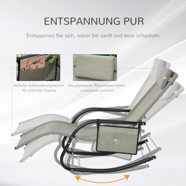  Schommelstoel Zwart 150cm X 62cm X 88cm 5