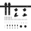  Schuifdeursysteem Looprail Enkele Schuifdeur Schuifdeurbeslag Voor Houten Schuifdeurtoebehoren Koolstofstaal Zwart 200 X 0,4 X 18 Cm 1