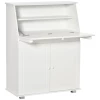  Secretaressebureau Ladekast Schrijfkistklep Secretaresse Ruimtebesparende Computertafel Met Kast Wit 82 X 38,5 X 107 Cm 1