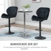  Set Van 2 Barkrukken Draaibare Barstoelen Met Rugleuning Velvet Touch In Hoogte Verstelbaar Armloos Foam Zwart 51,5x 57,5 ​​x 93-114,5 Cm 7