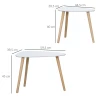  Set Van 2 Bijzettafels Scandinavisch Design 59,5 Cm X 39,5 Cm X 45 Cm MDF Grenen Hout Wit + Naturel 3