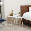  Set Van 2 Bijzettafels Scandinavisch Design 59,5 Cm X 39,5 Cm X 45 Cm MDF Grenen Hout Wit + Naturel 9