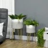  Set Van 2 Bloemenstandaards Decoratief Design Metalen Frame 30x30x67cm 2