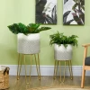  Set Van 2 Bloemenstandaards Decoratief Design Metalen Frame 30x30x67cm 7