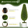  Set Van 2 Kunstplanten Inclusief Plantenbak En Kunstmos; Kunstmatige Cipres, Wit + Groen 4