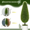  Set Van 2 Kunstplanten Inclusief Plantenbak En Kunstmos; Kunstmatige Cipres, Wit + Groen 5