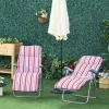  Set Van 2 Ligstoelen Met Kussens, Opvouwbaar, Ligstoel, 5 Niveaus Verstelbare Rugleuning, Tuinligstoel, Tuinmeubelset, Staal, Polyester, Rood, 60 X 75 X 65-102 Cm 10