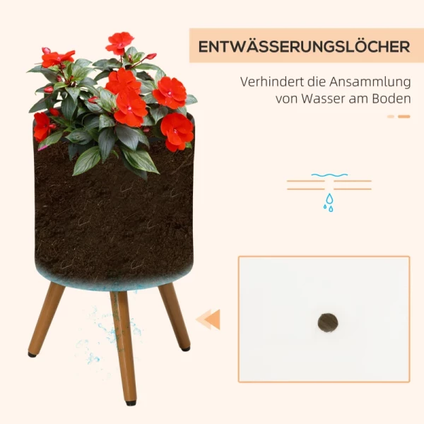  Set Van 2 Plantenstandaards, Weerbestendig, Afneembare Poten, 31cm X 31cm X 55cm, Zwart 7