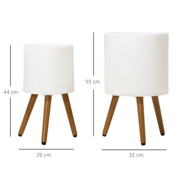  Set Van 2 Plantenstandaards, Weerbestendig, Afneembare Poten, 31cm X 31cm X 55cm, Zwart 3