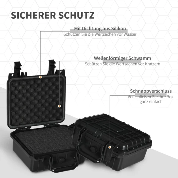  Set Van 2 Wielen, Waterdichte Koffer Met 2 Handgrepen En Luchtventiel, 26 Cm X 22 Cm X 12 Cm, Zwart 5