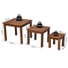  Set Van 3 Salontafel, Stapeltafel, Tuinbijzettafel, Salontafel, Acacia, Naturel, 50 X 50 X 45 Cm / 39 X 39 X 36 Cm / 28 X 28 X 27,5 Cm 3