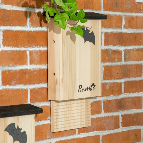  Set Van 3 Vleermuishuis Weerbestendig Tot 3 Vleermuizen Per Huis Behandeld Dennenhout Naturel + Zwart 9