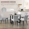  Set Van 4 Eetkamerstoelen, Accentstoelen Voor Keukens En Eetkamers, Stoelenset, Velourslook, Lichtgrijs + Zwart 4