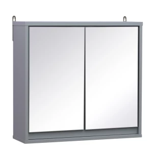  Spiegelkast Met 2 Spiegeldeuren 48 Cm X 14,5 Cm X 45 Cm Grijs 1