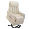  Sta-op Stoel, Tv-stoel, Fauteuil Met Elektrische Sta-op-hulp, Ligfunctie, Kunstleer, Beige, 80 X 94 X 104 Cm 1